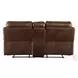Aashi Brown Leather Reclining 78" Loveseat with Console