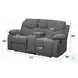 Kalen Gray Chenille Reclining 71" Loveseat with Console
