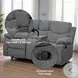 Kalen Gray Chenille Reclining 71" Loveseat with Console