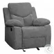 Kalen Gray Chenille Glider Recliner