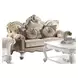 Picardy Beige 70" Loveseat with Pillow and Nailhead Trim