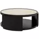 Rivera Espresso and Gold Round Occasional Table Set
