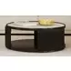 Rivera Espresso and Gold Round Occasional Table Set