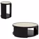 Rivera Espresso and Gold Tinted Round End Table