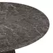 Cynthia Dark Emperador and Walnut Outdoor 54" Round Marble Top Dining Table