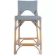 Creanly Baby Blue Rattan Counter Height Stool