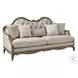 Chelmsford Beige Fabric and Antique Taupe Living Room Set with 5 Pillows