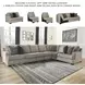 Bovarian Stone 4 Piece Sectional with LAF Loveseat