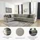 Bovarian Stone 4 Piece Sectional with RAF Loveseat