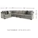 Bovarian Stone 4 Piece Sectional with RAF Loveseat