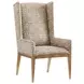 Cypress Point Milton Beige and Tan Upholstered Host Chair with Nailhead Trim