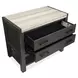 Plum Creek Ravenwood Black and White 2 Drawer Open Marble Top Nightstand with USB Charging