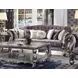 Versailles Brown Living Room Set with Nailhead Trim