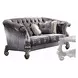 Versailles Brown 76" Loveseat with Pillow and Nailhead Trim