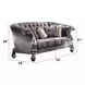 Versailles Brown 76" Loveseat with Pillow and Nailhead Trim