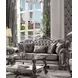 Versailles Antique Platinum 92" Sofa with Pillows and Nailhead Trim