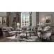 Versailles Antique Platinum Living Room Set with Pillows and Nailhead Trim