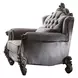 Versailles Antique Platinum Upholstered Lounge Chair with Pillow and Nailhead Trim
