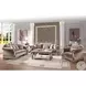 Northville Velvet and Antique Silver 97" Sofa with 5 Pillows