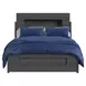 Darby Midnight Blue Full Storage Panel Bed with USB Charging and LED