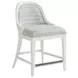 Ocean Breeze Lantana Blue and White Upholstered Counter Height Stool