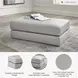 Amiata Glacier Leather Oversized Accent Ottoman