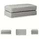 Amiata Glacier Leather Oversized Accent Ottoman