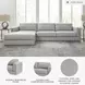 Amiata Glacier Leather 2 Piece Sectional with LAF Chaise