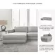 Amiata Glacier Leather 2 Piece Sectional with LAF Chaise