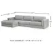 Amiata Glacier Leather 2 Piece Sectional with LAF Chaise