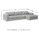 Amiata Glacier Leather 2 Piece Sectional with RAF Chaise