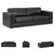 Amiata Onyx Leather 96" Sofa
