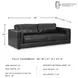 Amiata Onyx Leather 96" Sofa