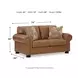 Carianna Caramel Leather 74" Loveseat