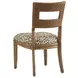Key Biscayne Delano Brown and White Upholstered Side Chair
