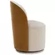 Opaline Meg Taupe and Meg Gold Upholstered Swivel Dining Chair
