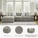 Avaliyah Ash Modular 3 Piece LAF Chaise Sectional