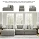 Avaliyah Ash Modular 3 Piece LAF Chaise Sectional