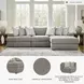 Avaliyah Ash Modular 3 Piece RAF Chaise Sectional