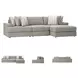 Avaliyah Ash Modular 3 Piece RAF Chaise Sectional