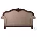 Chateau De Ville Fabric and Espresso 69" Loveseat with 3 Pillows
