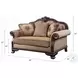 Chateau De Ville Fabric and Espresso 69" Loveseat with 3 Pillows
