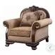 Chateau De Ville Fabric and Espresso Nailhead Trim Chair with Pillow