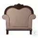 Chateau De Ville Fabric and Espresso Nailhead Trim Chair with Pillow