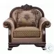 Chateau De Ville Fabric and Espresso Nailhead Trim Chair with Pillow