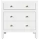 Nora Smooth White 3 Drawer Nightstand