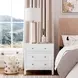 Nora Smooth White 3 Drawer Nightstand