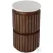 Newton White and Brown Round Side Table