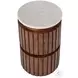 Newton White and Brown Round Side Table
