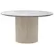 Reba Natural White Wash Quartz Top Round Dining Table
